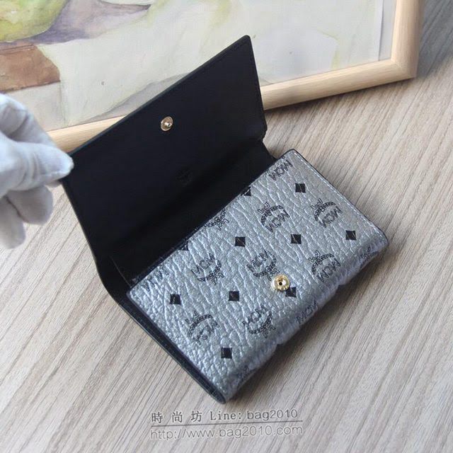 MCM錢包 原單 8011 兔子中款三折錢包 3D絲印 字母組合塗層帆布 MCM女款錢包  mdmc1038